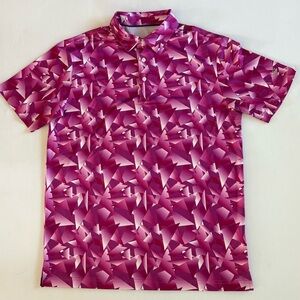 Maelreg Performance Polo Mens M Geometric Stretch Golf Shirt‎